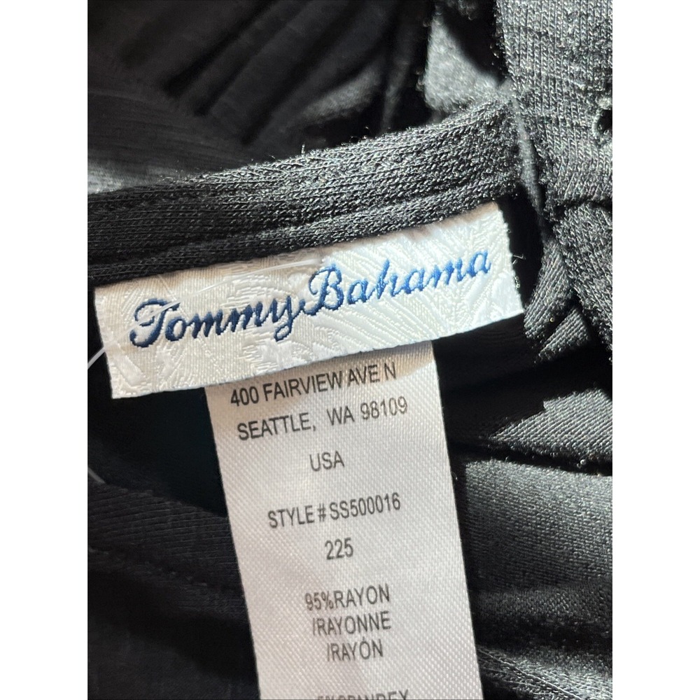Tommy Bahama Stretch Slub Knit V-neck Maxi Dress Tiered Beach Coverup Black S - Picture 10 of 13